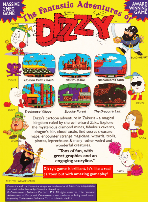 The Fantastic Adventures of Dizzy (Homebrew) — Box back